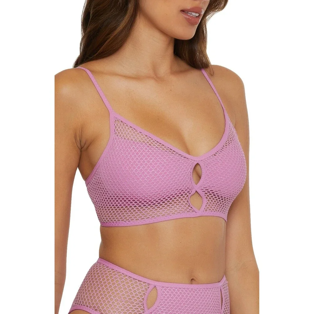 Becca Network Cami Bikini Top Women Small Malva Criss-Cross Tie Swimwear DSGL628 - Picture 7 of 12